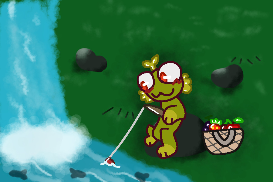 Frogge goes fishing