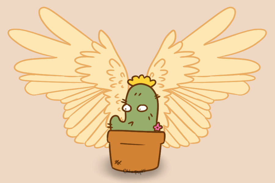 Cactus Pot with Wings