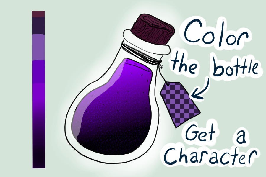 Colored-in Bottle for a character.