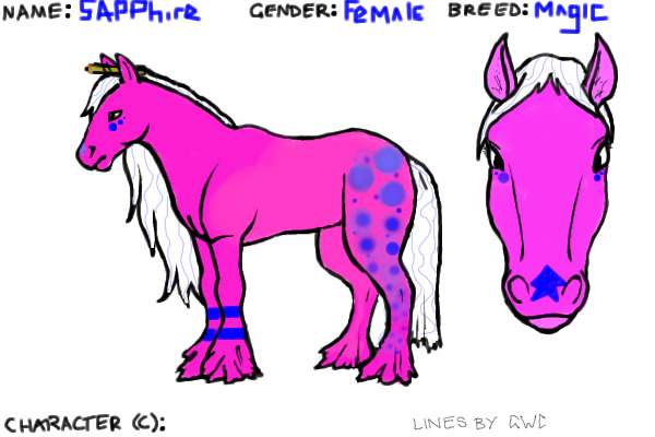 Ref of My Fursona Sapphire