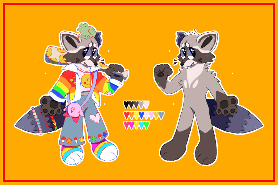 rainbow raccoon guy
