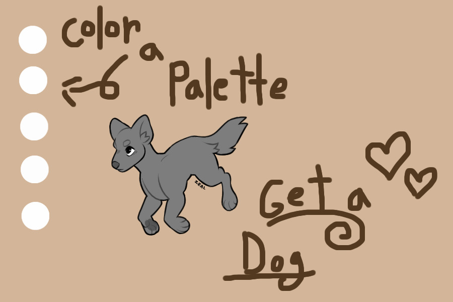 Color a palette ~ get a dog