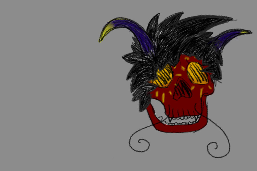 Emo mohawk’d dragon skull
