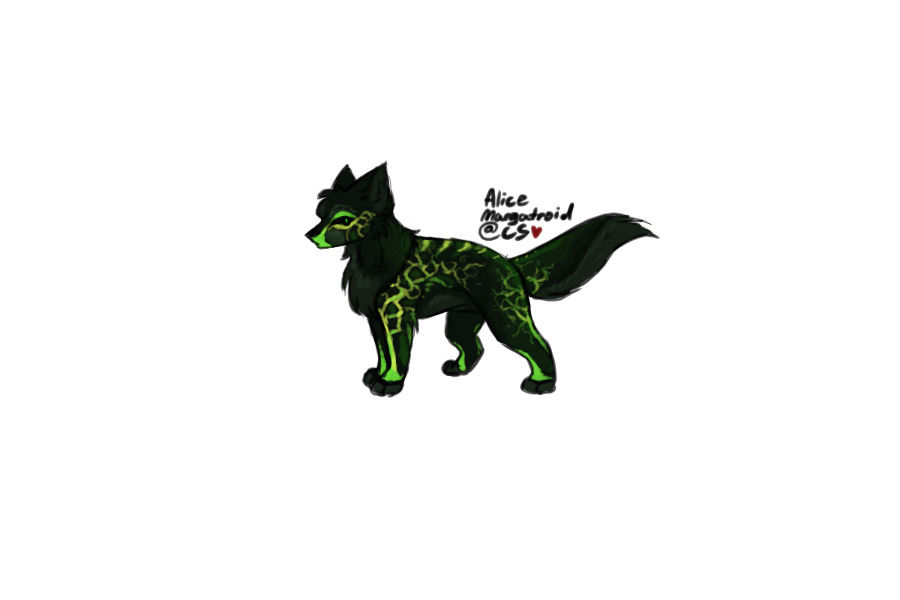 Dark Green Lava Wolf