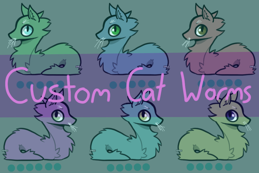 Custom cat worms - C$ or USD prices