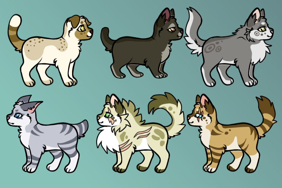 more moonclan designs +rivertail's fam redesign