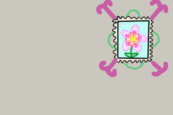 Messy flower stamp