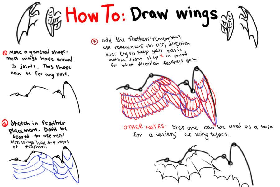 How To: Draw Wings by cheetahss