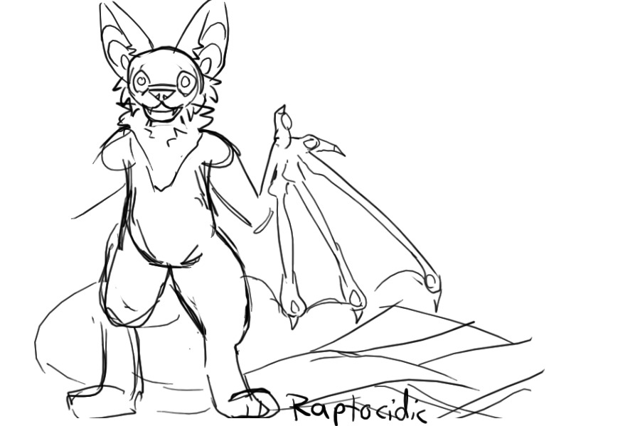 anthro bat sketch
