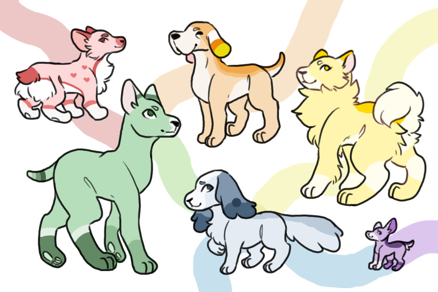 rainbow dogs! 5/6