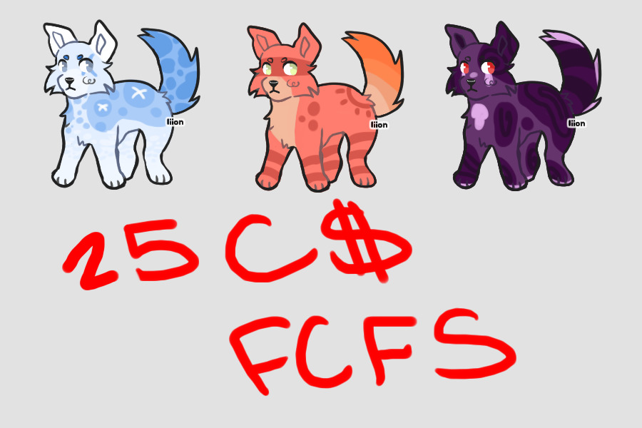 25 C$ FCFS PUPS!! (3/3)