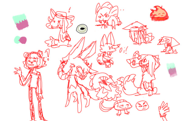 The chaos of sketching. Pt.2: Red,red,red ugly faces.