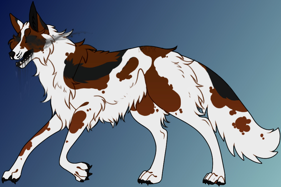 Red with cadual spots, full stripe, and piebald