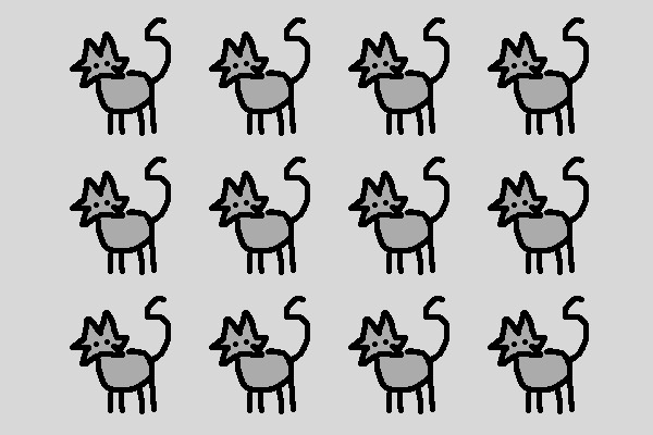 12 kitties in a row