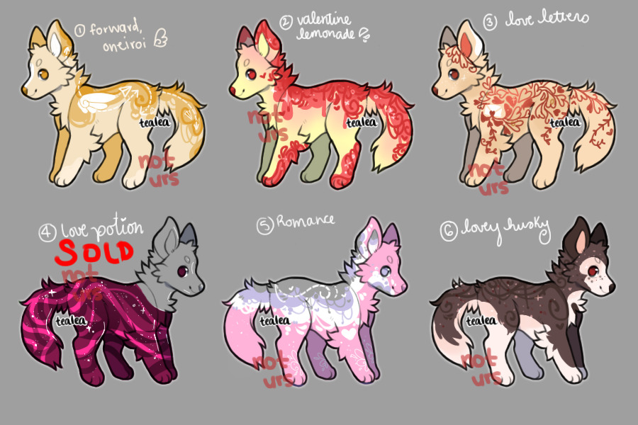 v-day adopts :) 5/6 open- all flatsales