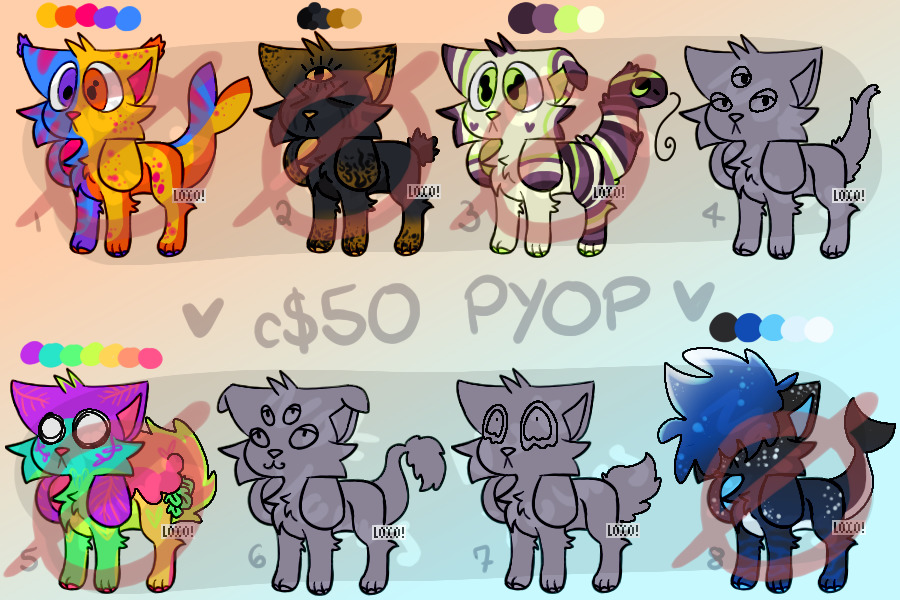 50C$ PYOP Flat Sale Creatures (3/8)