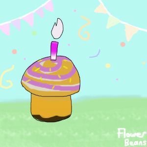 flower beanz birthday cupcake