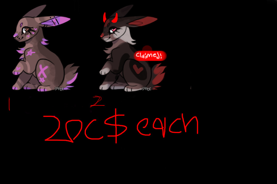 bnuuys up for adopts ! 20c$ each