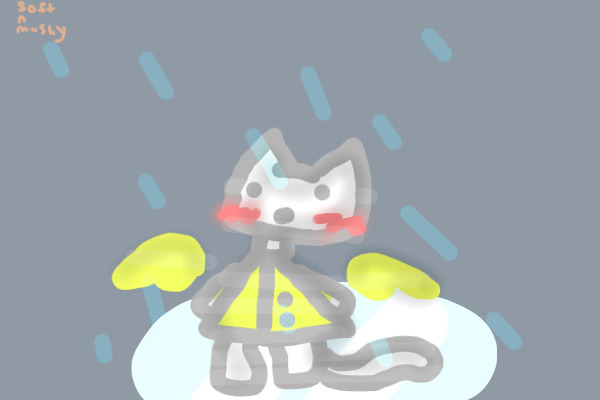 Kitty in rain