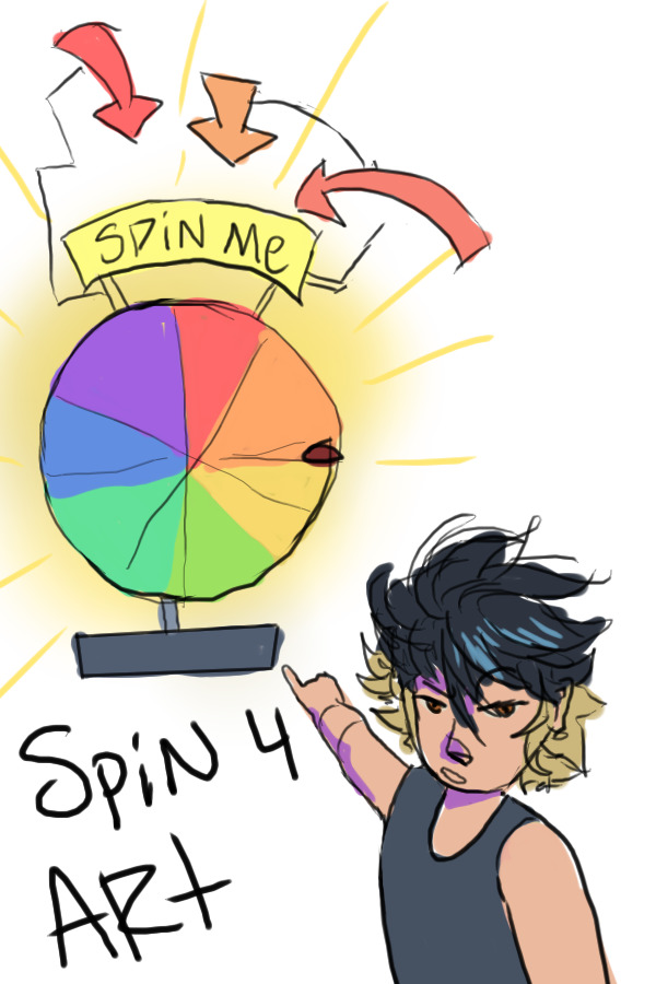 Spin the wheel for art (but I'm causing chaos.)