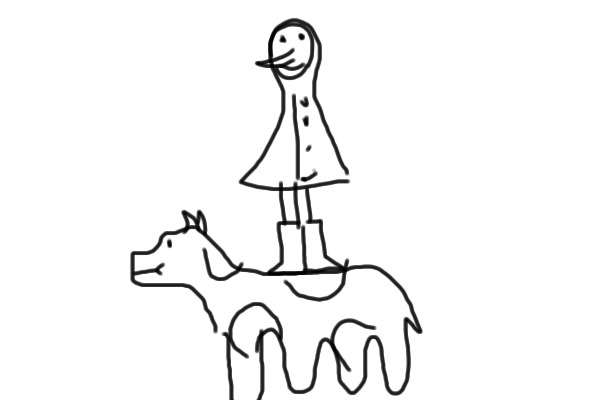 Rodney riding cow