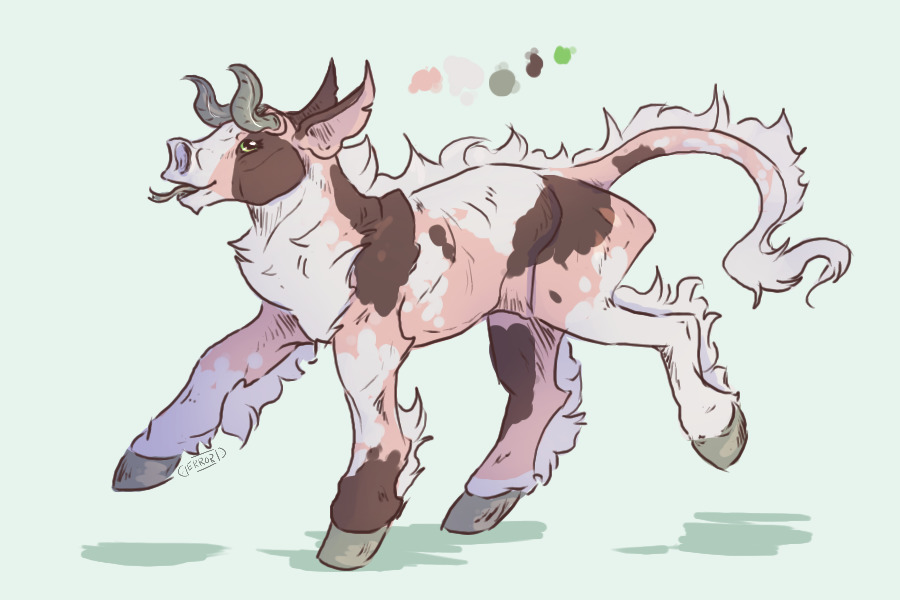 Strawberry Dragon Cow [Adopted]