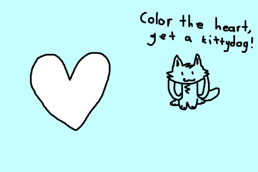color the heart, get a free kittydog!
