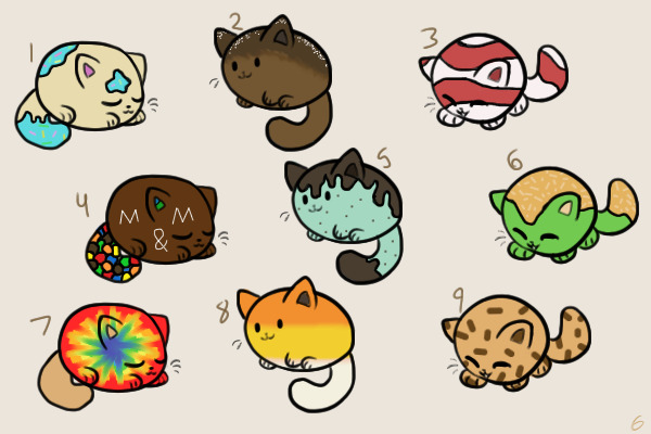 Dessert cats 2C$ each (9/9)