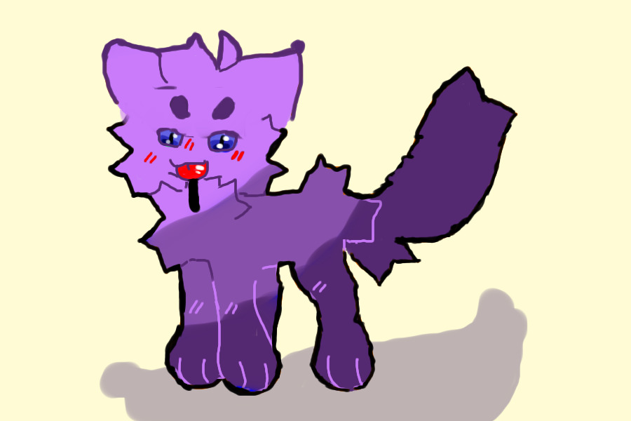 Purple wolf thing with lollypop