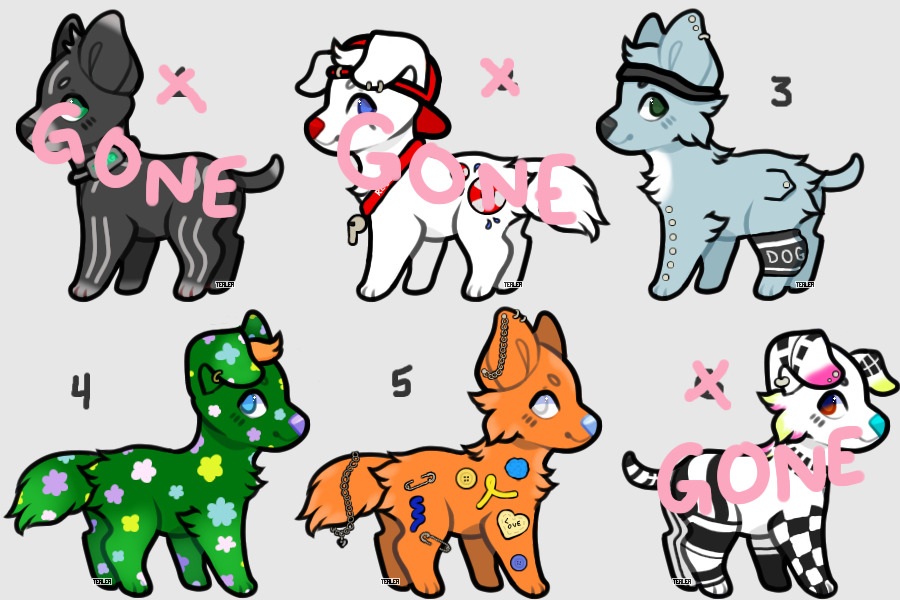 open pup adoptables! 3/6 available!