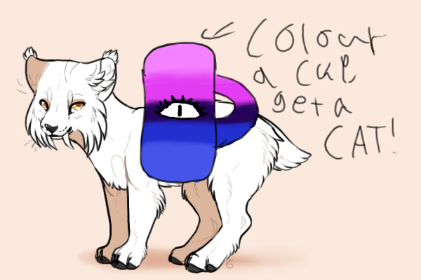 Color a cup get a cat.