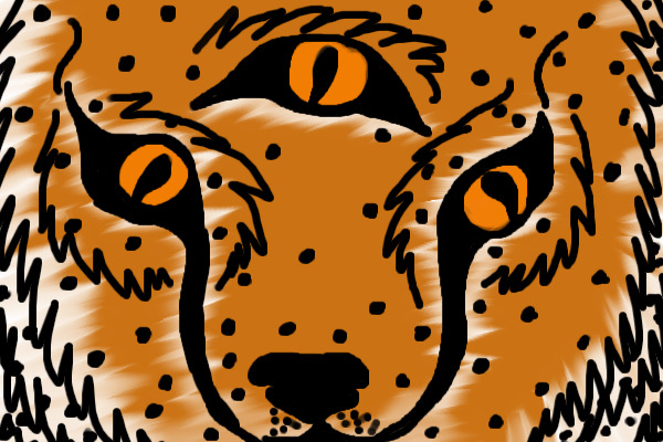 Multi-eyed cheetah [for halloween]