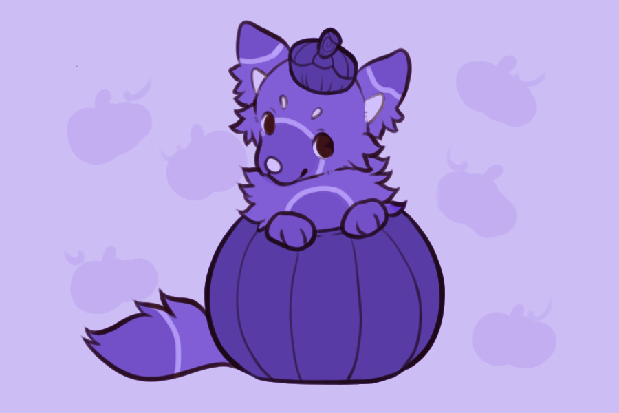 Purple pumpkin pup!