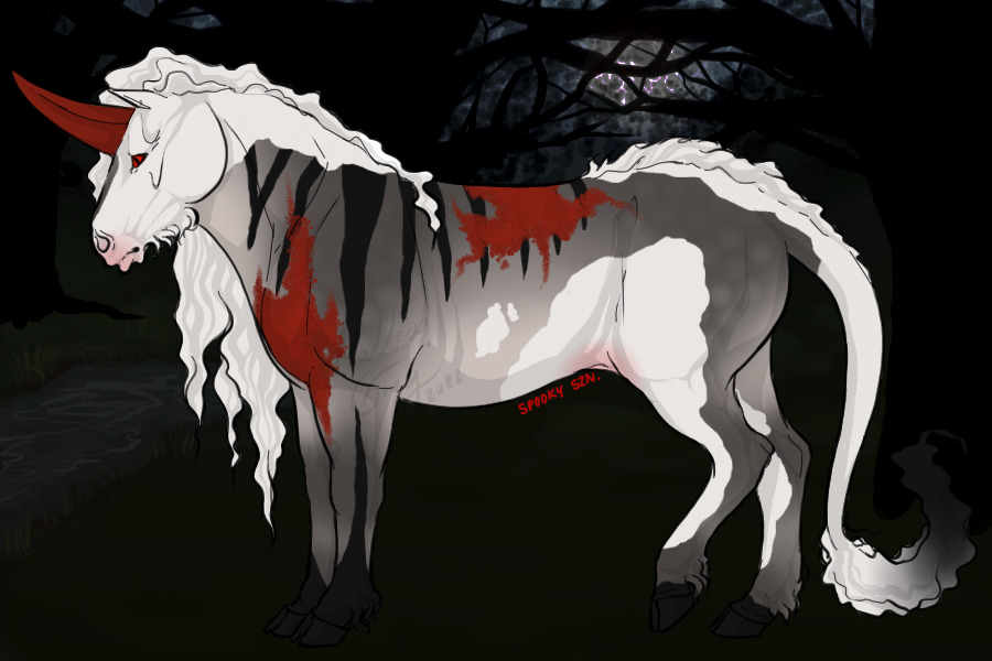 Dapple Grey Reverse Tobiano Large Brindle w. Bloody Shoulder