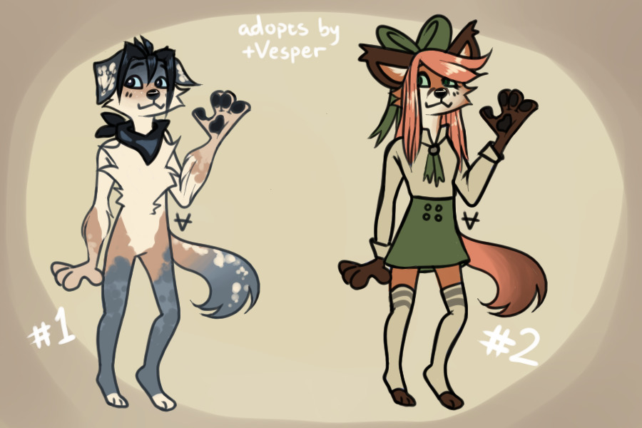 Anthro Fox/Dog Adopts (2/2 available)