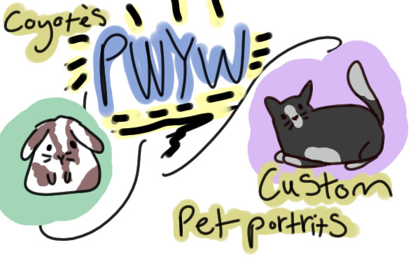 Coyote’s PWYW custom pet portraits!