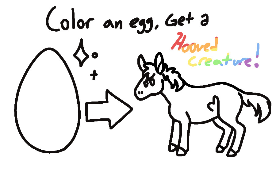 color an egg get a horse/deer/cow/etc