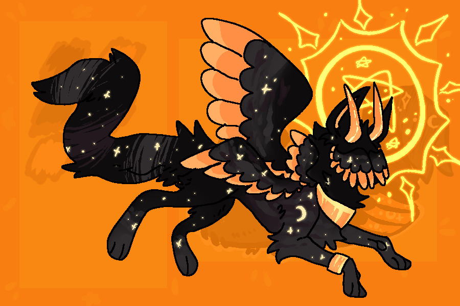 clouded night winged dog thing