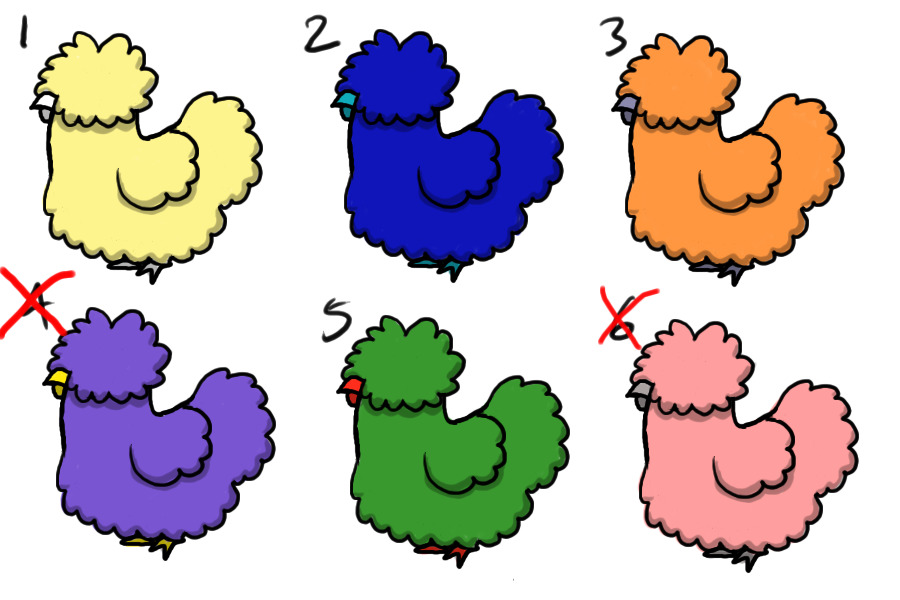 Colorful silkie adoptables! 4/6 available!