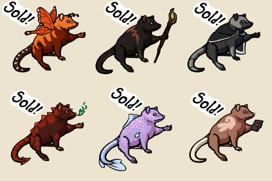Opossomy adoptables - RPG inspired - Closed! All sold!