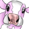 Pink cow sees a gay!