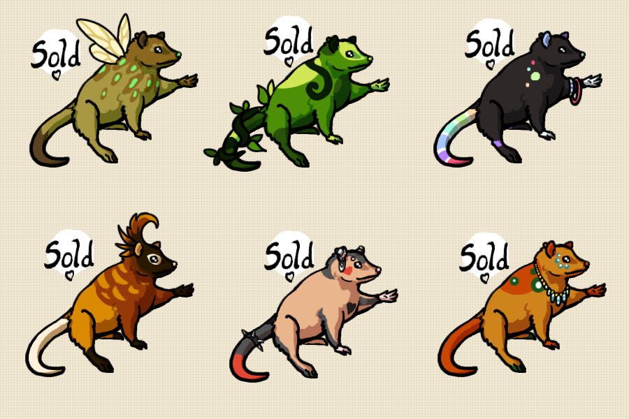 Brand new opossomy adoptables - CLOSED! All sold!
