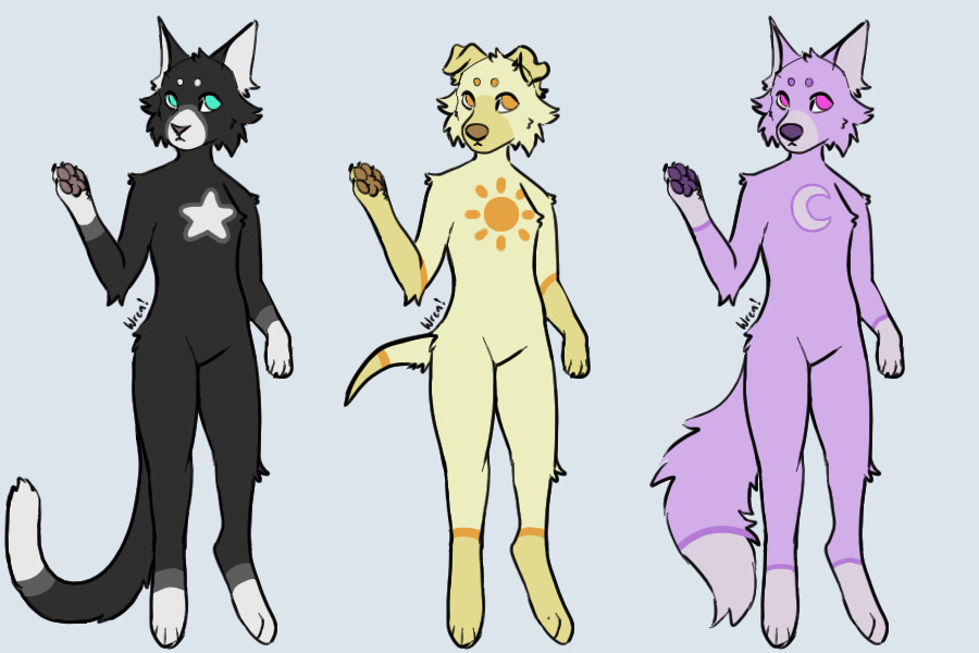 5C$ Anthro Sun Moon Stars Adopts