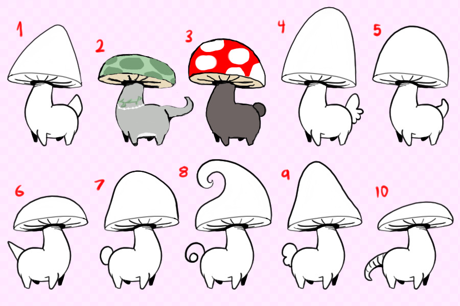 2 mushrooms