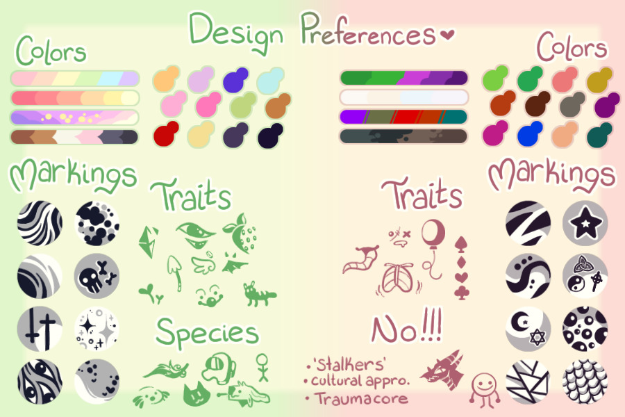 sweathie's design preferences!