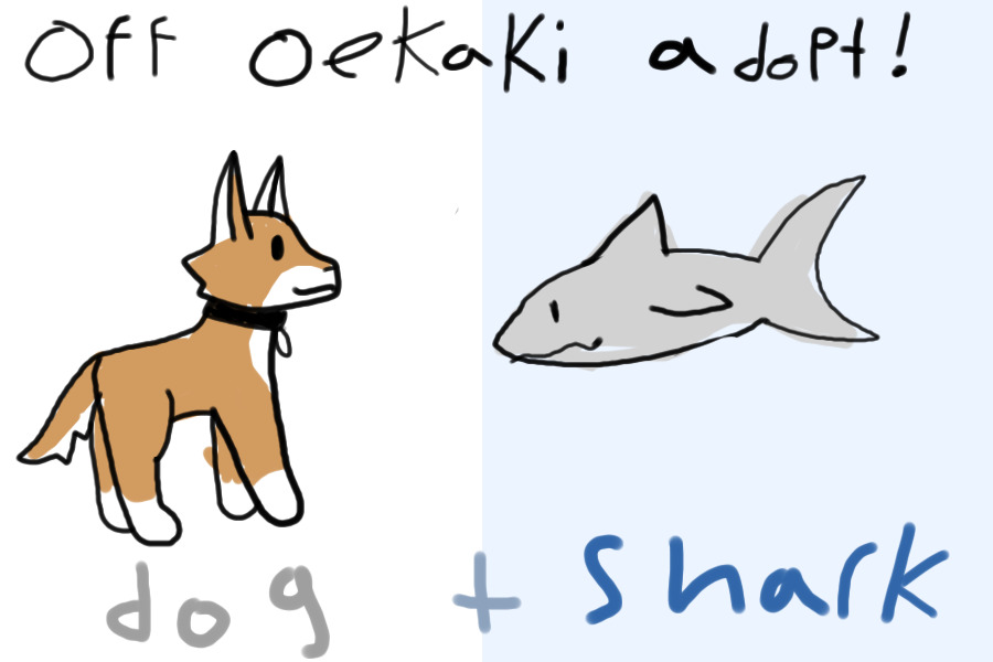 Off oekaki Shark dog adopt!