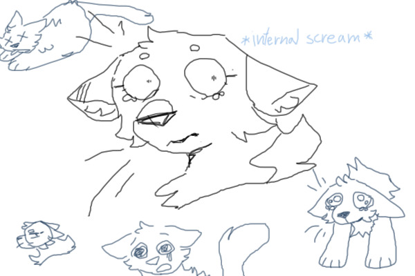 some poorly drawn cats (all wolfwhisper)