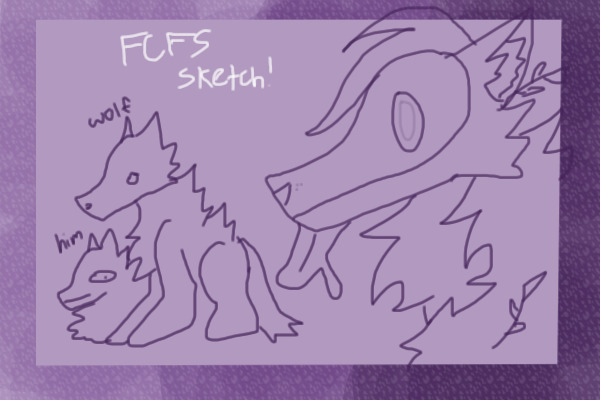 TAKEN // Free FCFS Lilac Bot Canine Sketch!