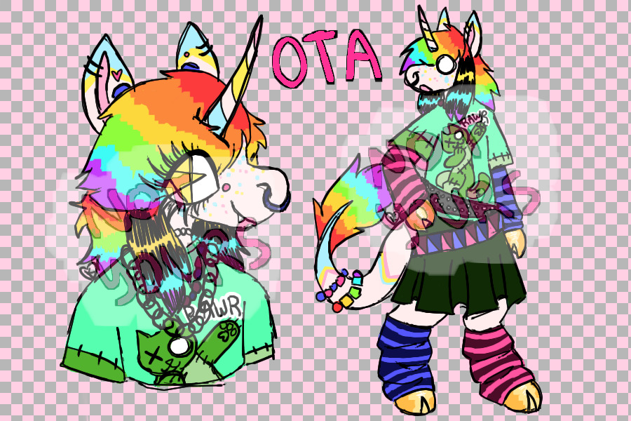 scene unicorn ota >:3c 🦄🖤🌈 closed