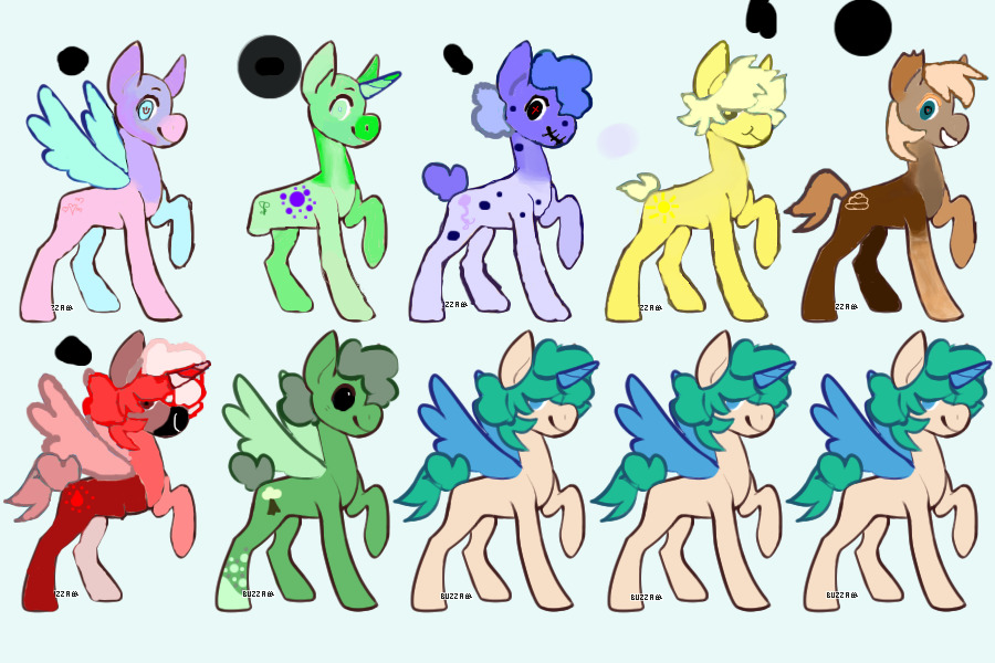 free colourful ponies